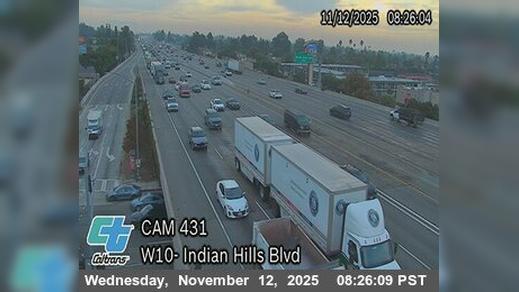 Claremont › West: I-10 : (431) Indian Hill Blvd Traffic Camera