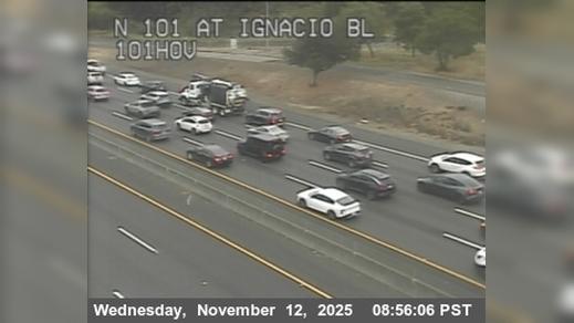 Novato › South: TVE86 -- US-101 : Ignacio Blvd Traffic Camera
