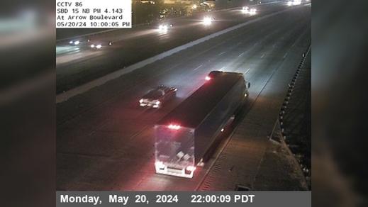 Traffic Cam Rancho Cucamonga › North: I-15 : (86) Arrow Route Player