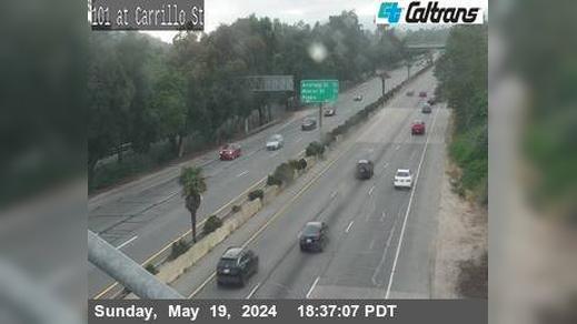 Santa Barbara › North: US-101 : Carrillo Street Traffic Camera
