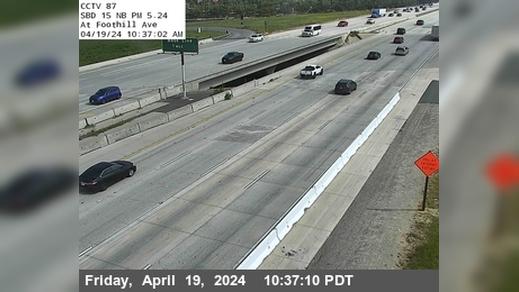 Traffic Cam Rancho Cucamonga › North: I-15 : (87) Foothill Blvd Player