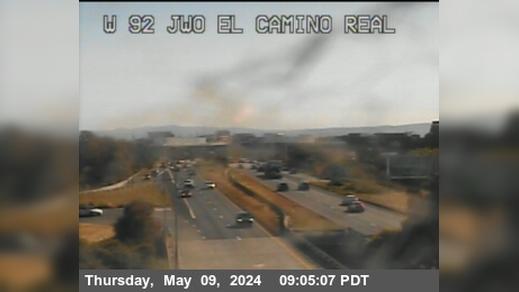 San Mateo › West: TV457 -- SR-92 : El Camino Real Traffic Camera