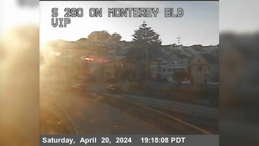 Traffic Cam San Francisco › South: TV320 -- I-280 : On Monterey Bl Player