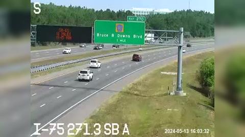 Traffic Cam Tampa: I-75 SB at MM 271.6 Player