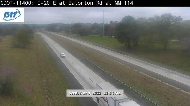 Madison: GDOT-CAM I-20 E @ Eatonton Rd at MM 114 Traffic Camera