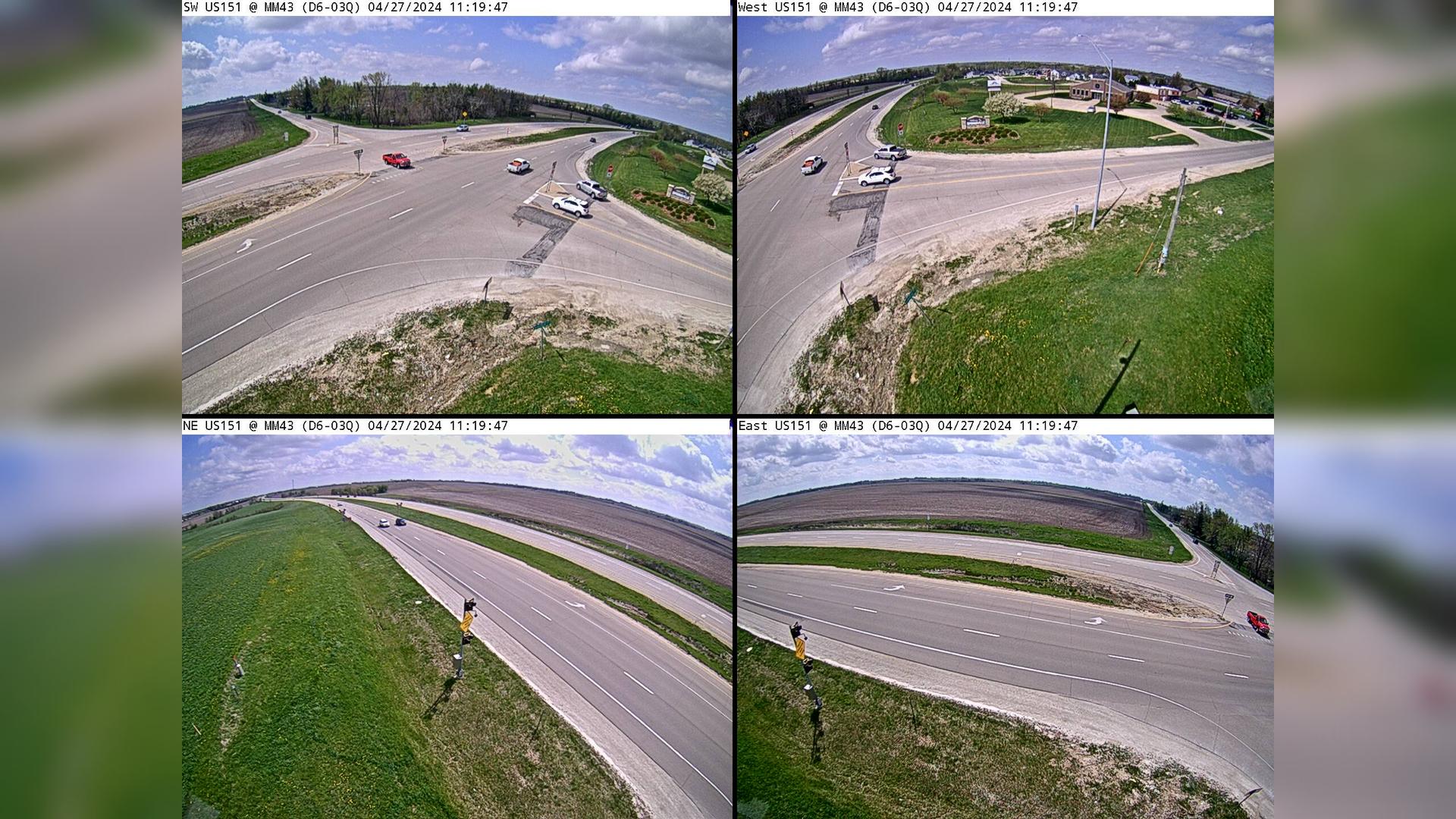 Springville: D6 - US 151 @ MM 43.5 near - W ICWS QUAD (03Q) Traffic Camera