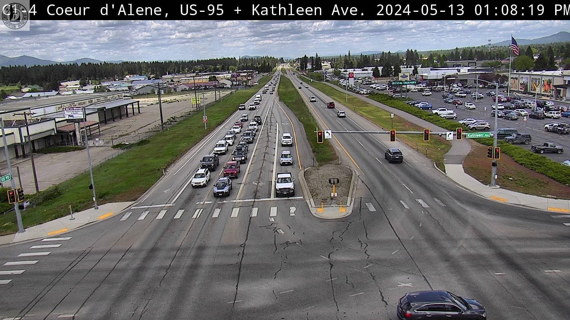 Traffic Cam Coeur d'Alene: US 95: Kathleen Ave: Kathleen Player