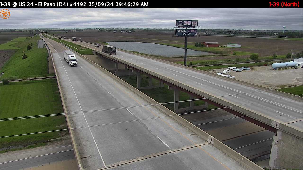 I-39 at US 24 (El Paso) (#4192) - N Traffic Camera