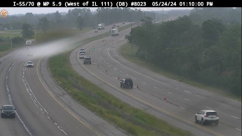 I-55/70 at Milepost 5.9 (W of IL 111) (#8023) - E Traffic Camera