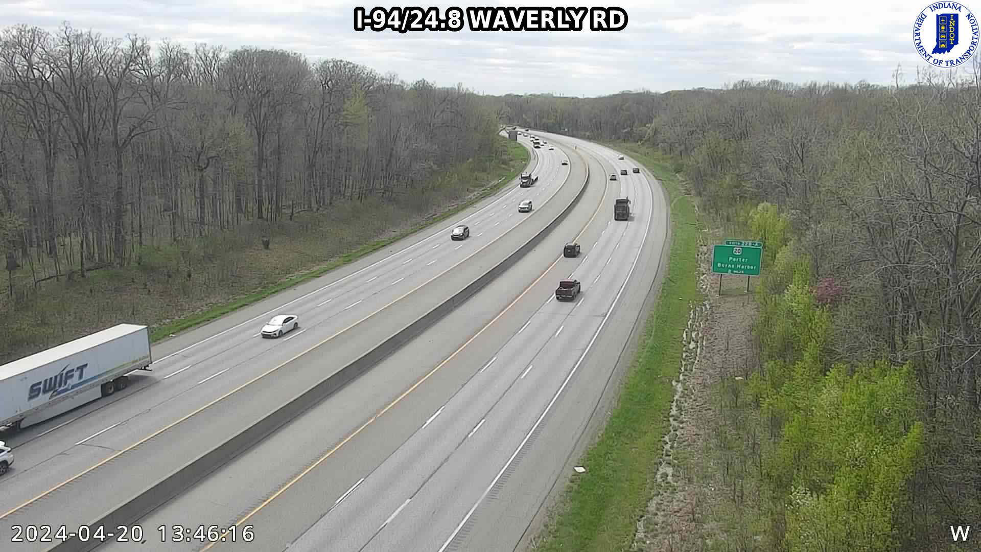 Traffic Cam WB I-94 at Waverly Rd (-0.1 miles) Player