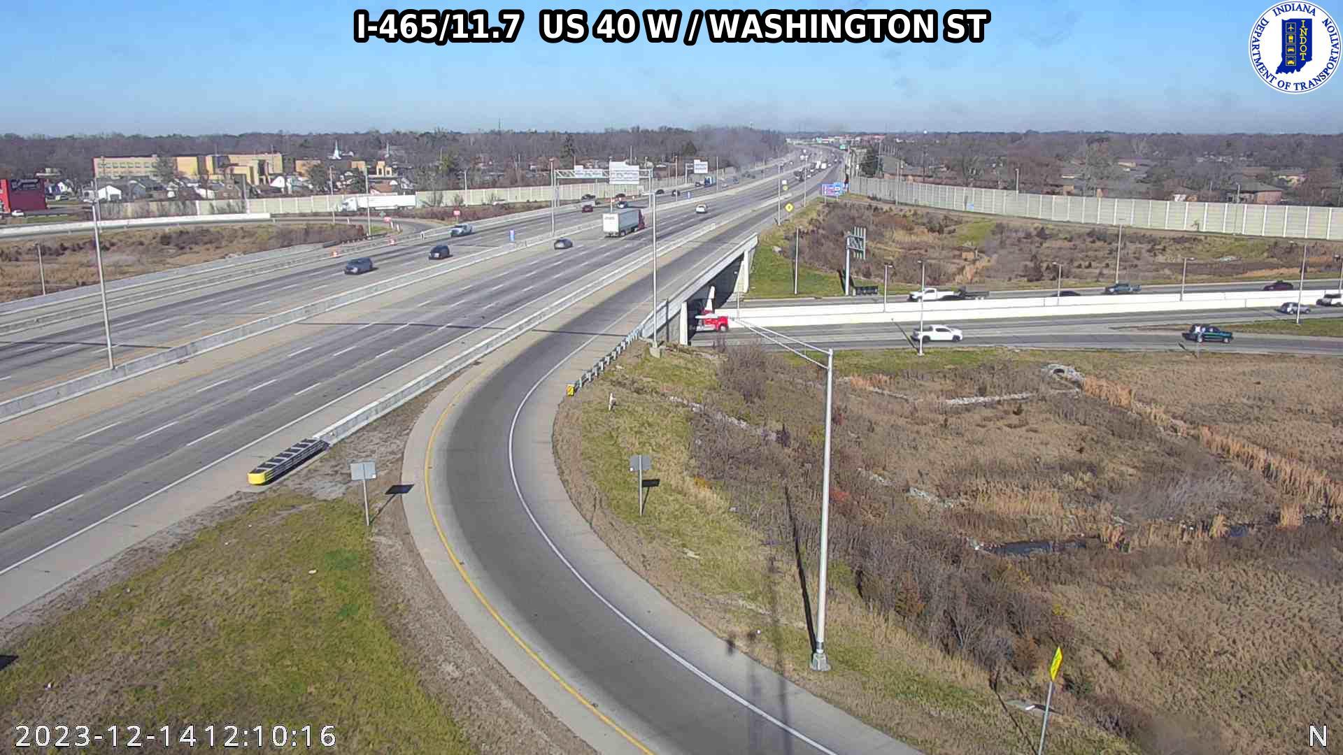 Traffic Cam Indianapolis: I-465: I-465/11.7 US 40 W - WASHINGTON ST Player