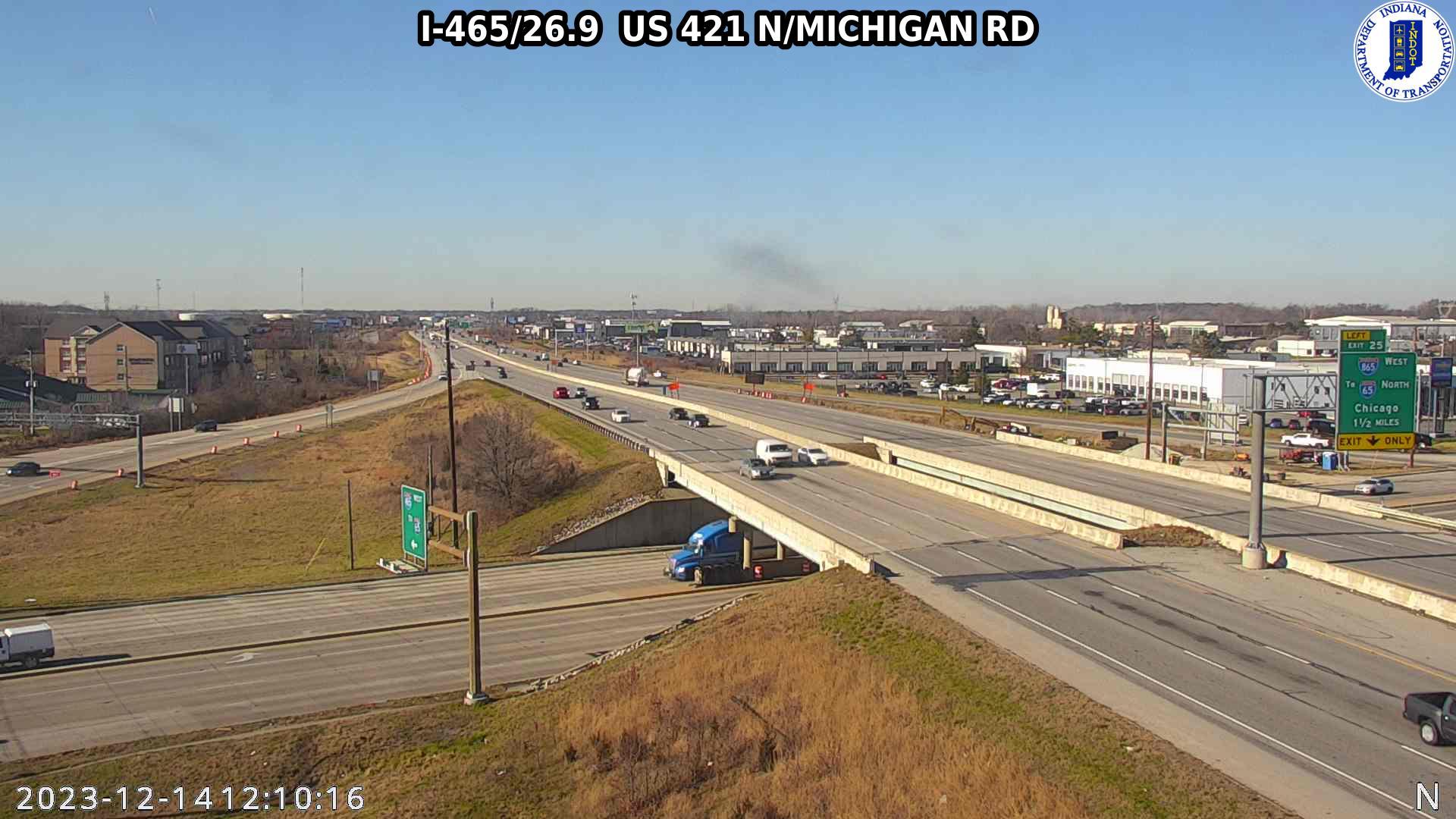 Traffic Cam Indianapolis: I-465: I-465/26.9 US 421 N/MICHIGAN RD Player