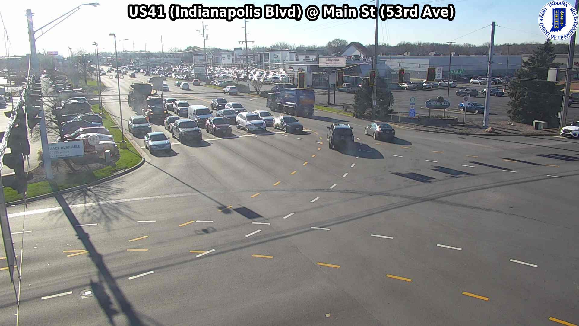 Schererville: SIGNAL: US41 (Indianapolis Blvd) @ Main St (53rd Ave Traffic Camera