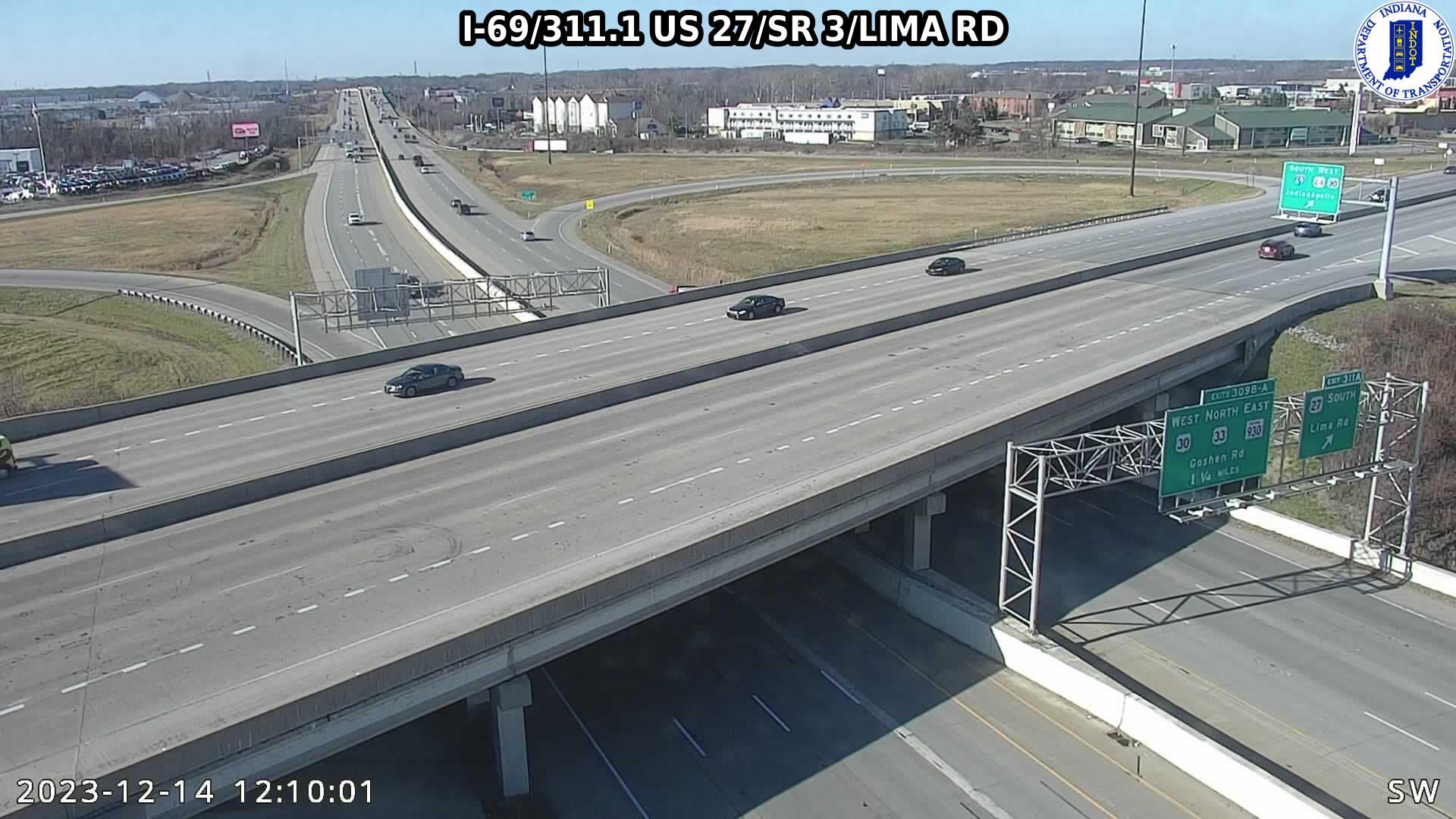 Fort Wayne: I-69: I-69/311.1 US 27/SR 3/LIMA RD Traffic Camera