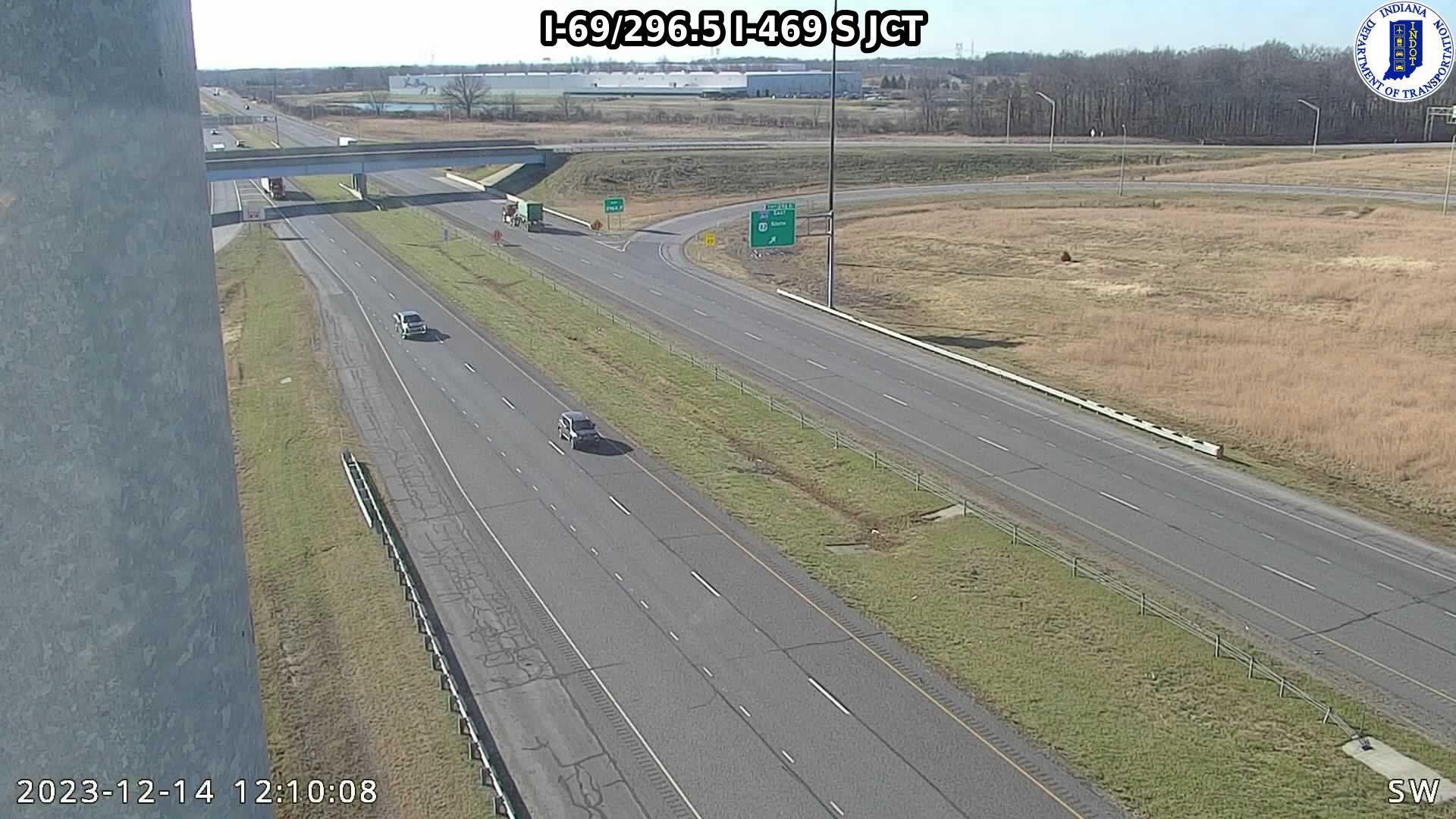 Zanesville: I-69: I-69/296.5 I-469 S JCT: I-69/296.5 I-469 S JCT Traffic Camera