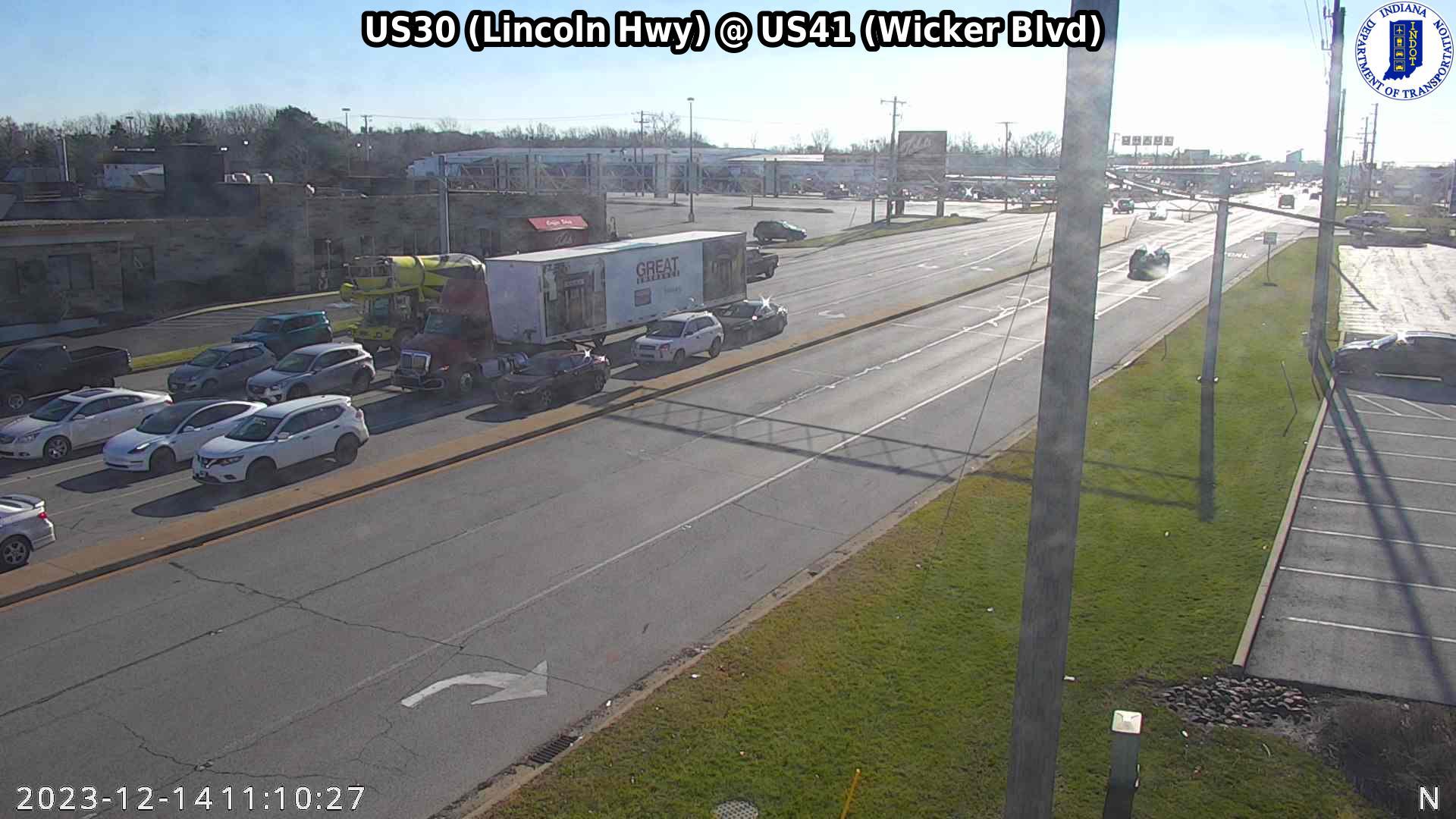 Schererville: SIGNAL: US30 (Lincoln Hwy) @ US41 (Wicker Blvd Traffic Camera