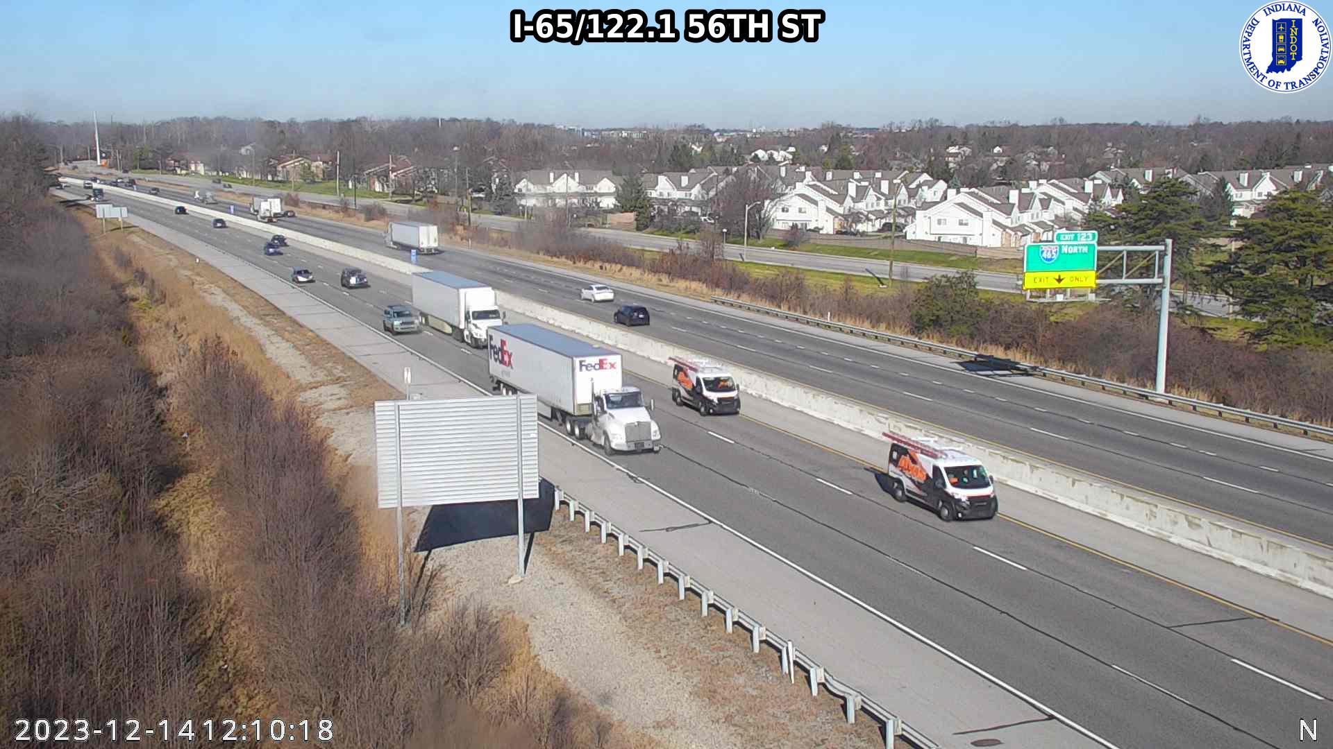 Traffic Cam Indianapolis: I-65: I-65/122.1 56TH ST Player