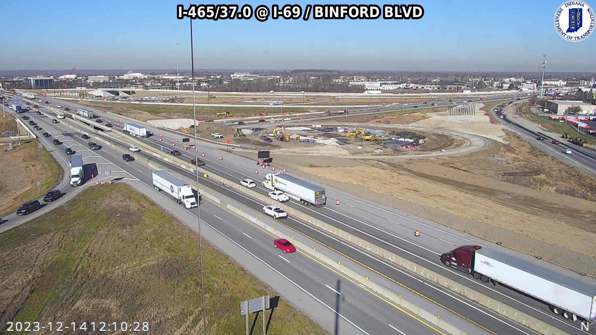 Traffic Cam Indianapolis: I-465: I-465/37.0 I-69/BINFORD BLVD: I-465/37.0 I-69/BINFORD BLVD Player