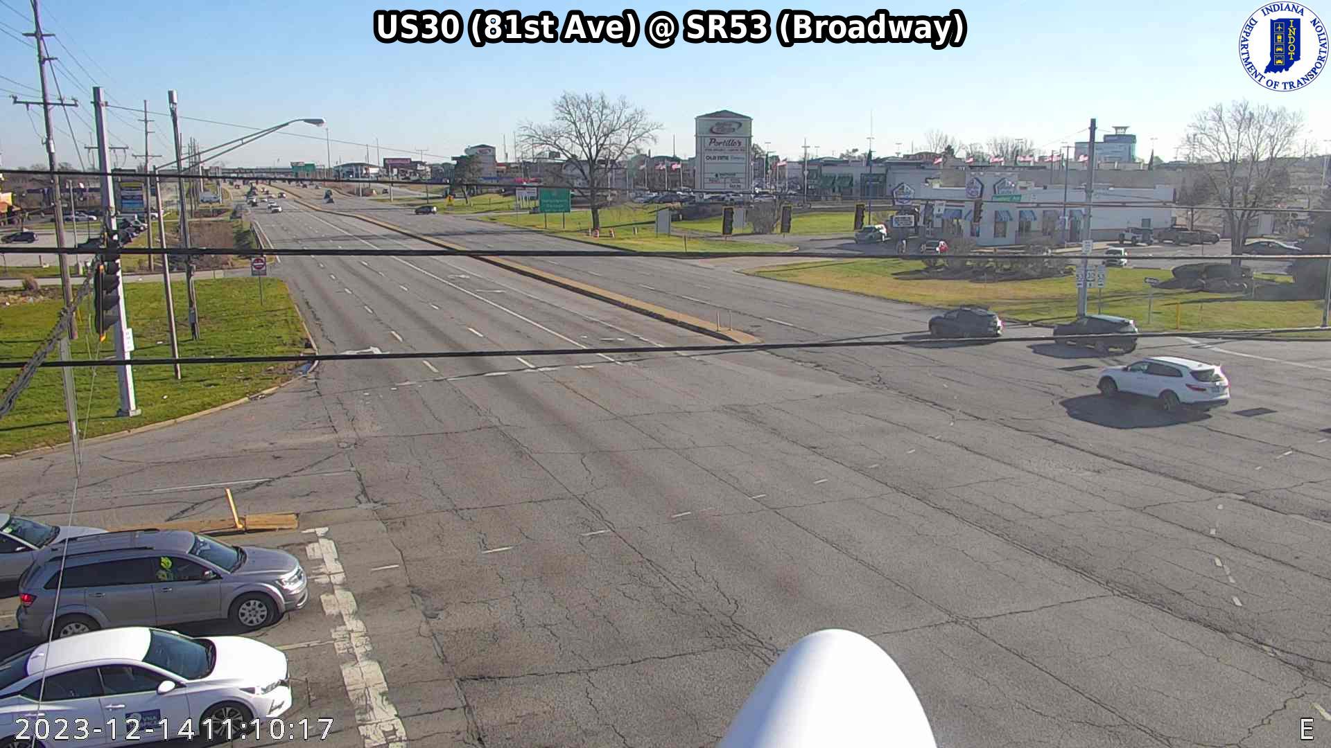 Merrillville: SIGNAL: US30 (81st Ave) @ SR53 (Broadway Traffic Camera