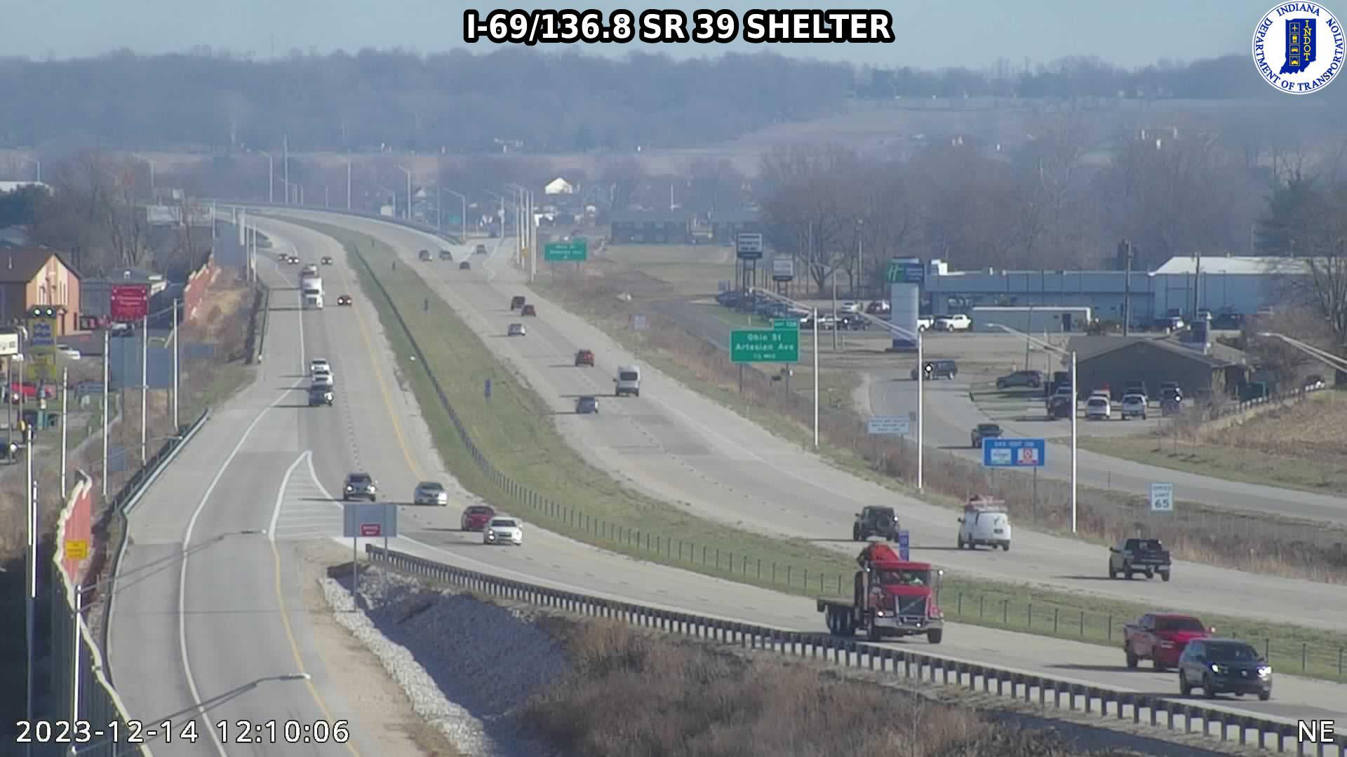 Martinsville: I-69: I-69/136.8 SR 39 SHELTER: I-69/136.8 SR 39 SHELTER Traffic Camera