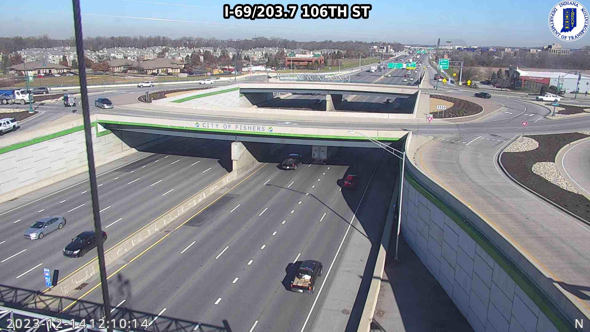 Traffic Cam Fishers: I-69: I-69/203.7 106TH ST: I-69/203.7 106TH ST Player