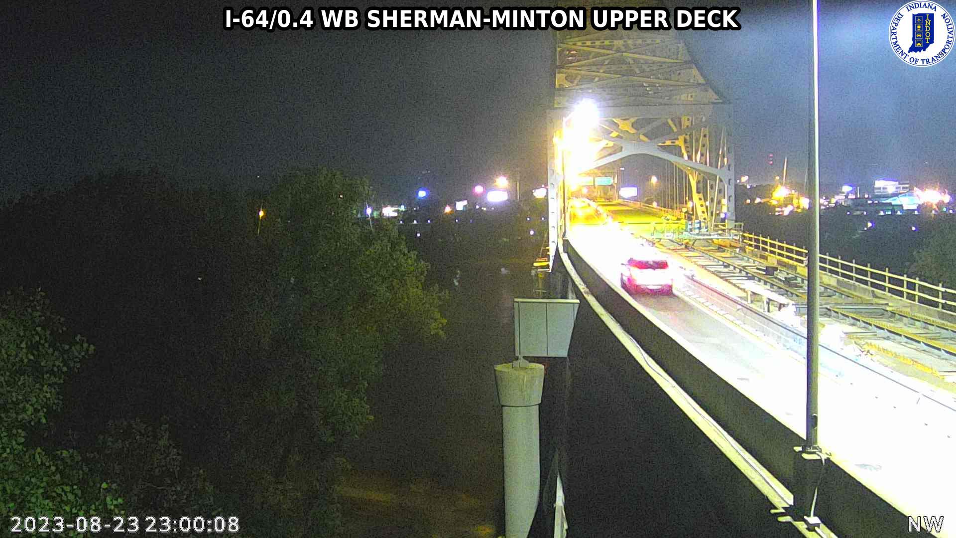 Louisville: KY I-64: I-64/0.4 WB SHERMAN-MINTON UPPER DECK Traffic Camera