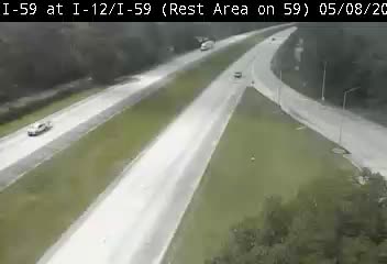 I-59 N of I-10/I-12/I-59 Split - Southbound Traffic Camera