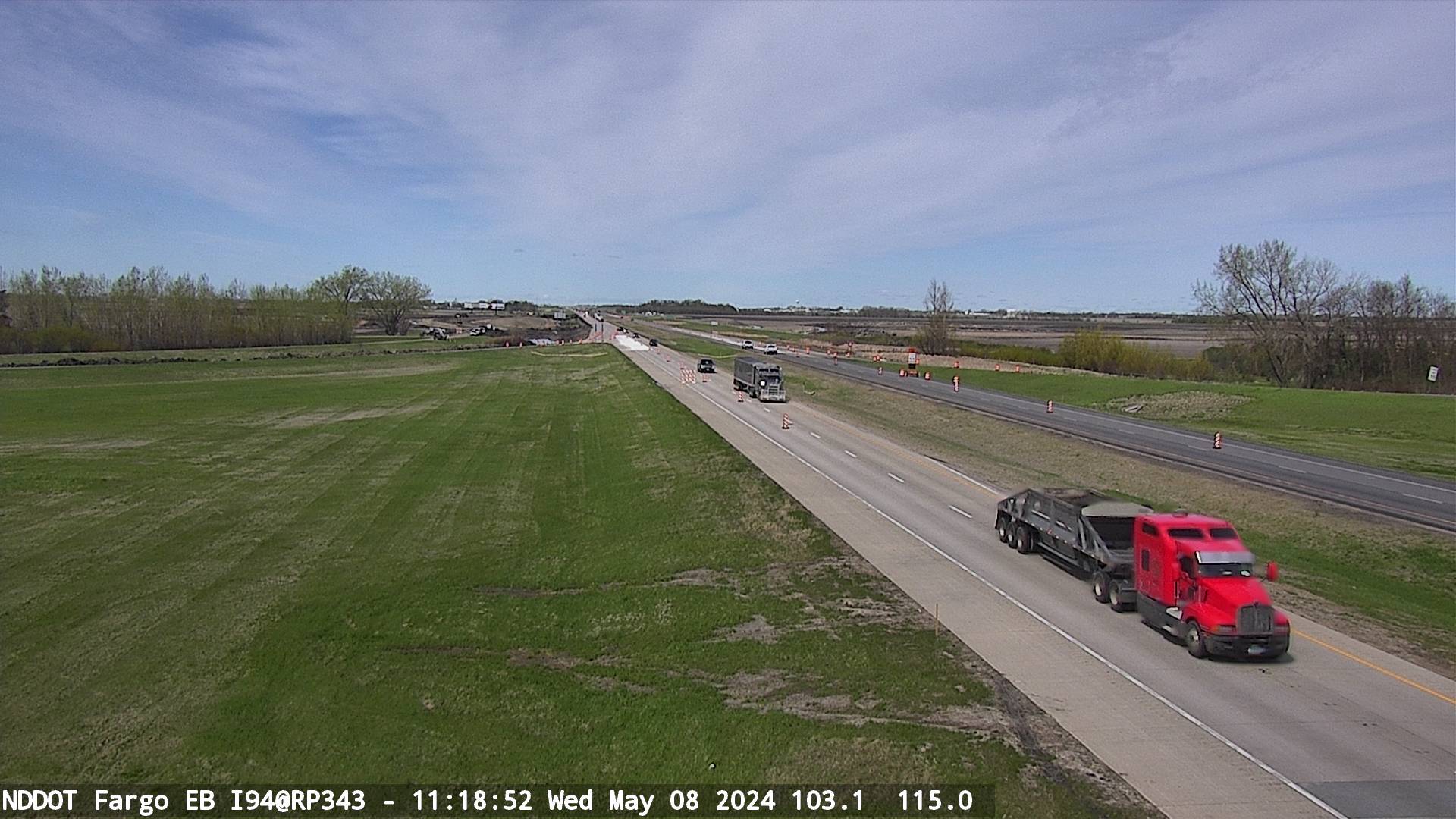 Traffic Cam I-94 E (MP: 342.800) West Fargo East Bound - West Player