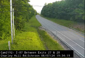 Traffic Cam I-87 Northbound at Charley Hill Rd Schroon (South of Exit 28) - Northbound Player