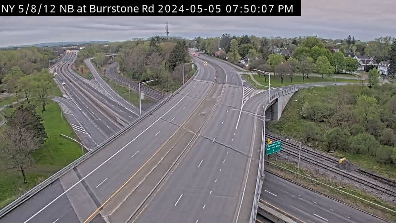 Routes 5, 8, 12/Burrstone Road Interchange- Utica - Northbound Traffic Camera