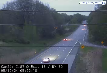 Traffic Cam I-87 at Exit 15 (NY 50, Saratoga Springs) - Southbound Player