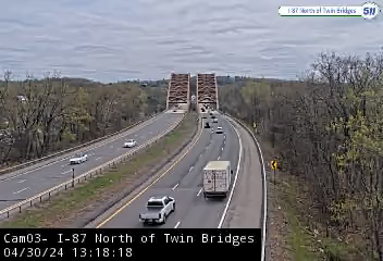 I-87 North of Mohawk River (Twin Bridges) - Southbound Traffic Camera