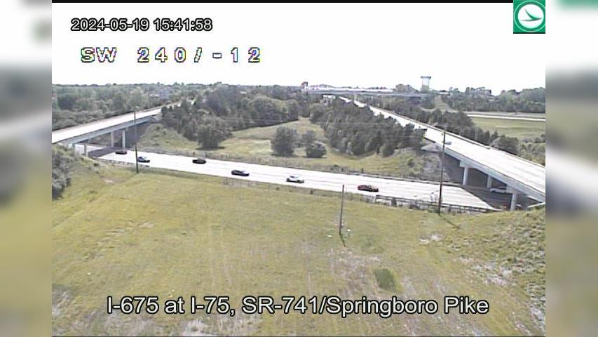 Traffic Cam Shanersville: I-675 at I-75, SR-741/Springboro Pike Player