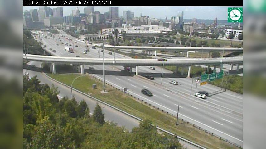 Mount Adams: I-71 at Casino, Gilbert Ave (Van Meter St) Traffic Camera