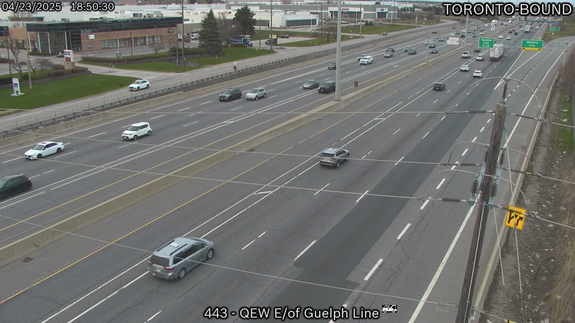 QEW between Guelph Line and Walkers Line Traffic Camera