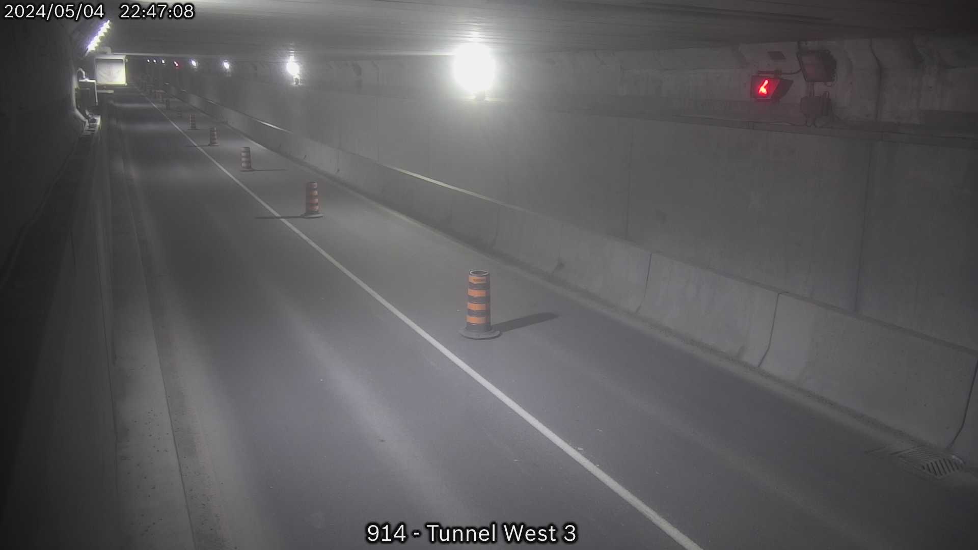 Westbound Thorold Tunnel near west of the Welland Canal Traffic Camera