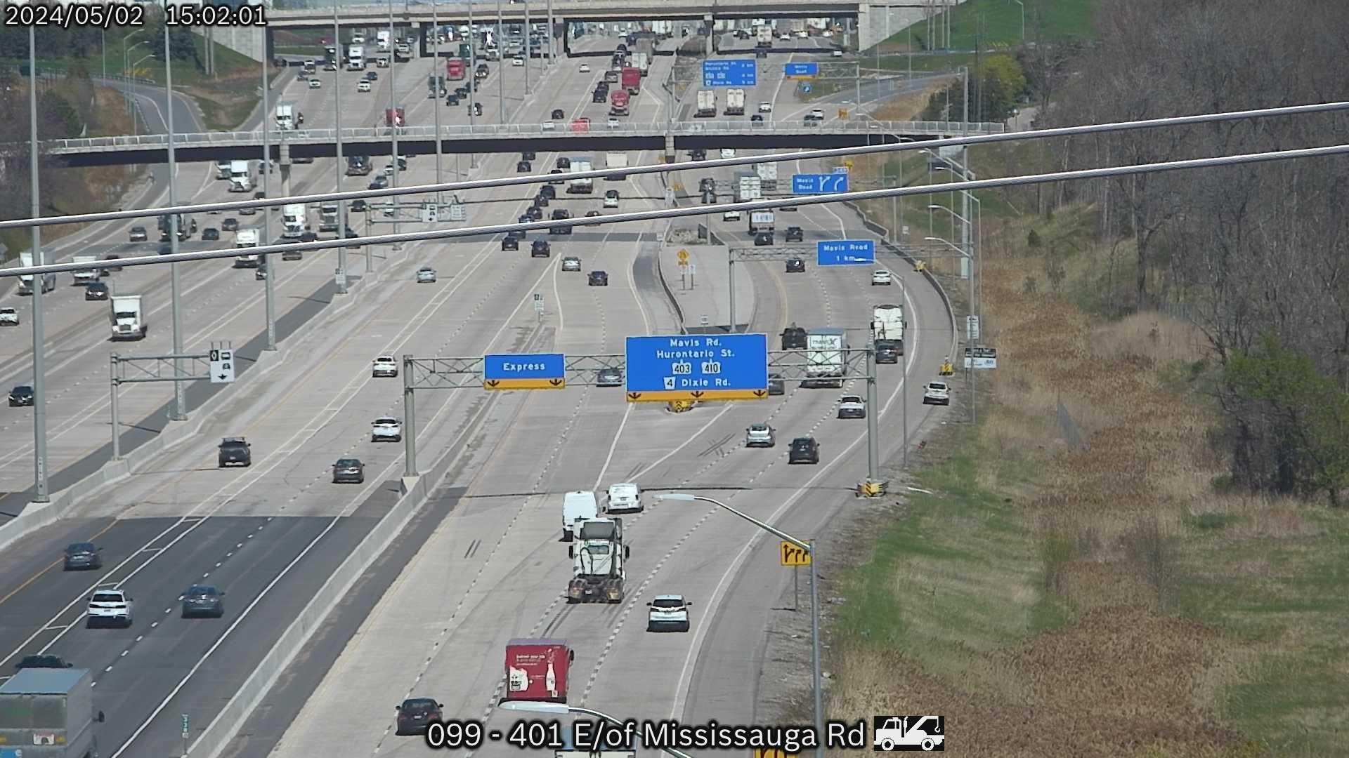 Traffic Cam Meadowvale South: Highway 401 near Mississauga Road Player