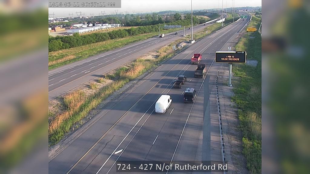 Vaughan: Highway 427 North of Rutherford Road Traffic Camera