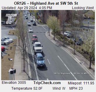 US 97 at Redmond - Highland Ave Traffic Camera
