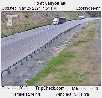Traffic Cam I-5 at Canyon Mt Player