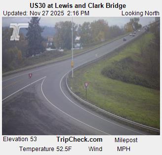 US 30 at Lewis and Clark Bridge Traffic Camera