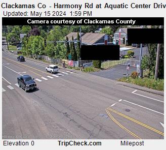 Traffic Cam Clackamas Co - Harmony Rd at Aquatic Center Driveway Player