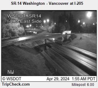 SR-14 Washington - Vancouver at I-205 Traffic Camera