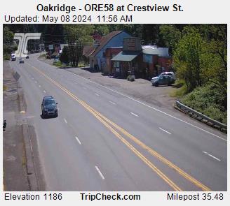 Oakridge - ORE58 at Crestview St. Traffic Camera