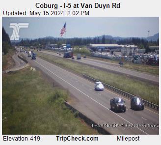 Coburg - I-5 at Van Duyn Rd Traffic Camera