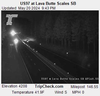 Traffic Cam US 97 at Lava Butte Scales SB Player
