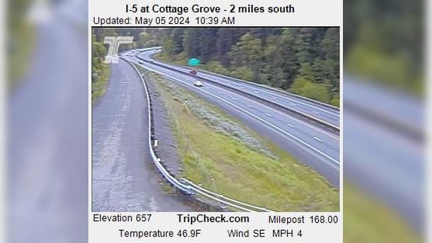 Cottage Grove: I-5 at - 2 miles south Traffic Camera