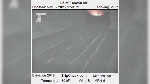 Canyonville: I-5 at Canyon Mt Traffic Camera