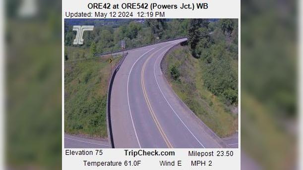 Myrtle Point: ORE42 at ORE542 (Powers Jct.) WB Traffic Camera