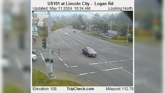 Lincoln City: US 101 at - Logan Rd Traffic Camera